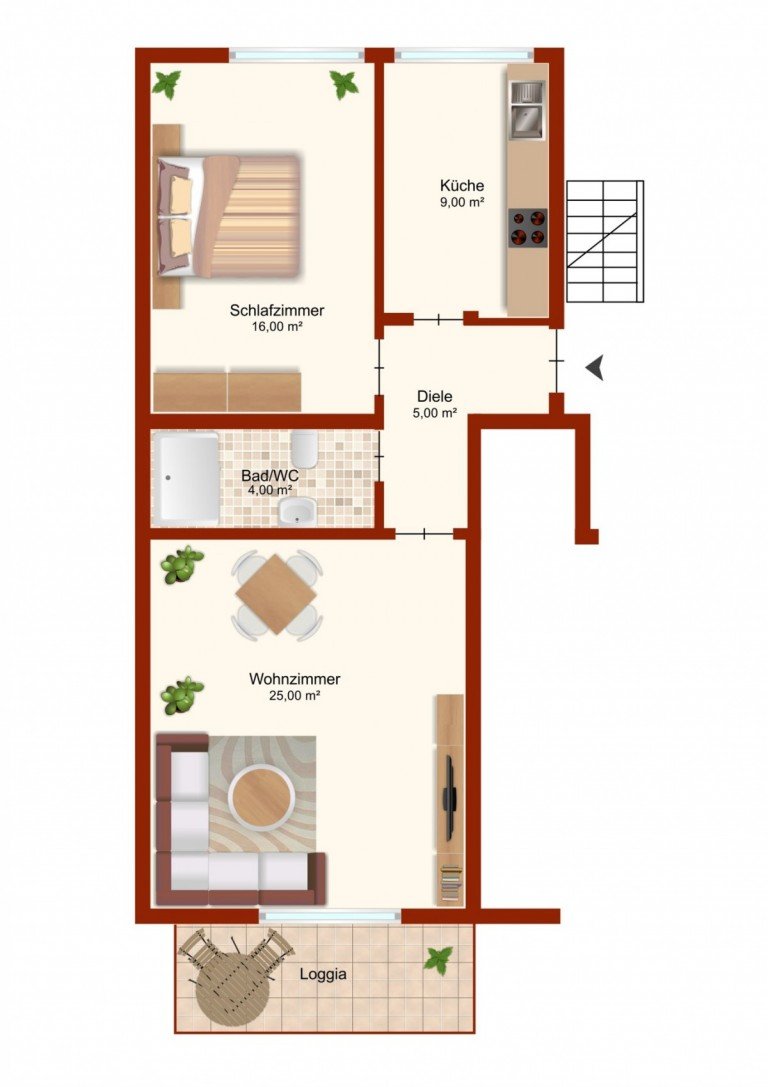 44325_725413_1923594_2_Zimmer_Muenchen_Harlaching_2_Zimmer_in_Muenchen_Harlaching_II_OG_1900_2300_jpg M�nchen / Giesing Etagenwohnung Top 2 Zimmer Wohnung mit S-W Balkonsonnig, gr�n nah zur Isar!